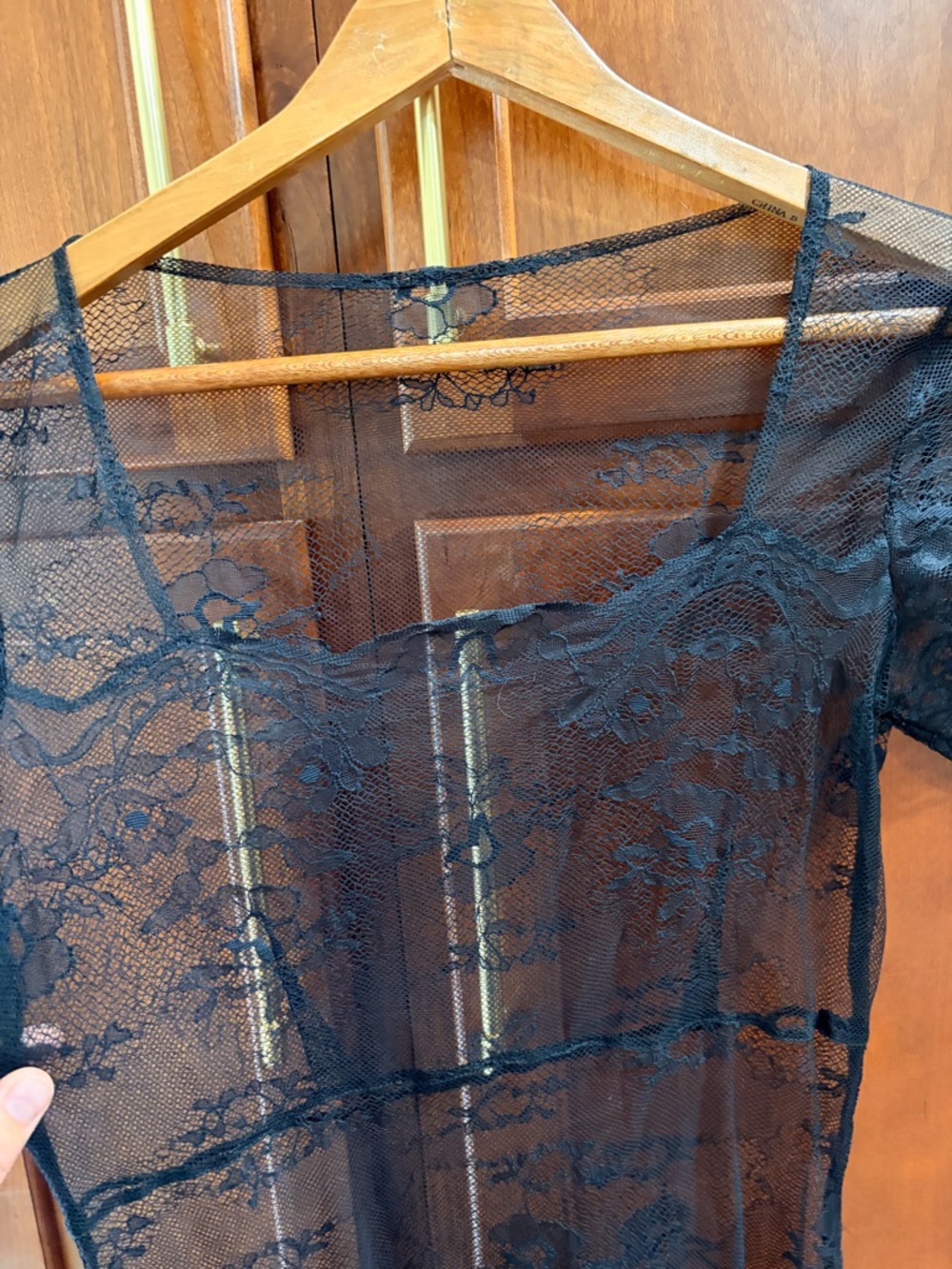 Lace Short-Sleeve Maxi Dress Layer - Picture 7 of 7